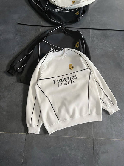 Real Madrid Oversized Sweatshirt - Black and White Options for Fans Withinblack