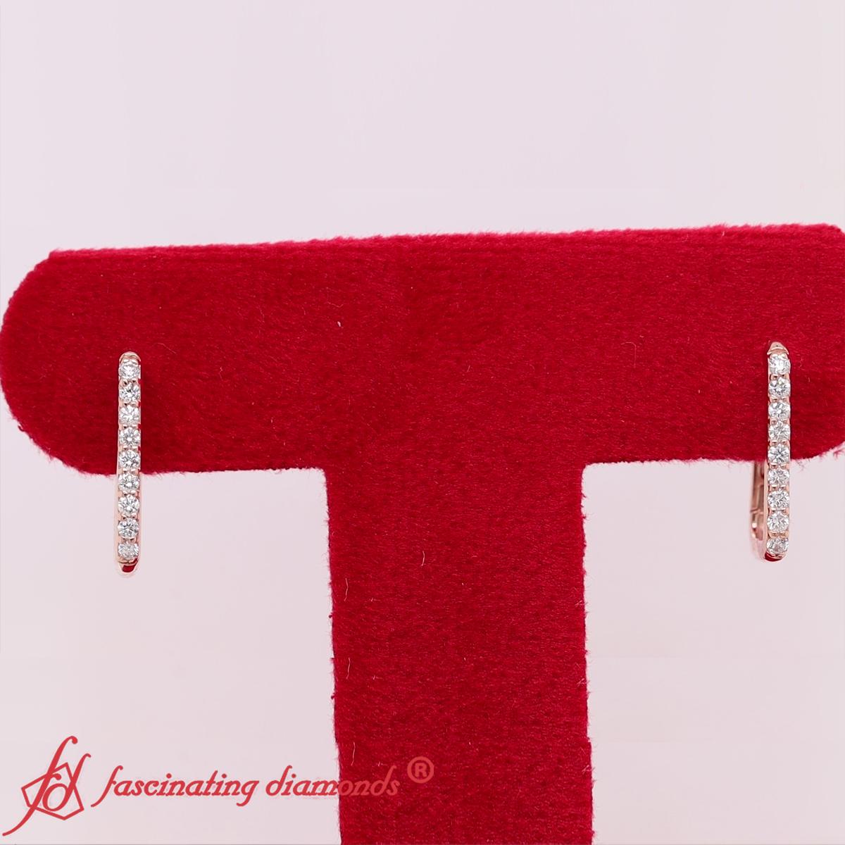 Rectangle Diamond Hoop Earring Fascinating Diamonds