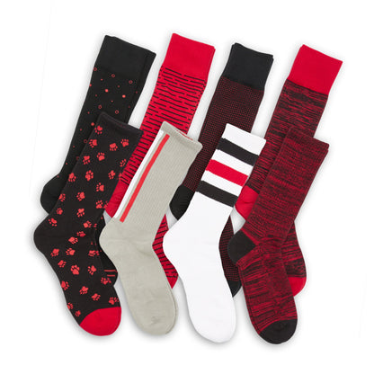 Red / Black Mixed Socks 8 Pack DeadSoxy