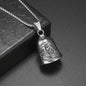 Red Cross Silver-Plated Wings Motorcycle Bell Pendant Necklace