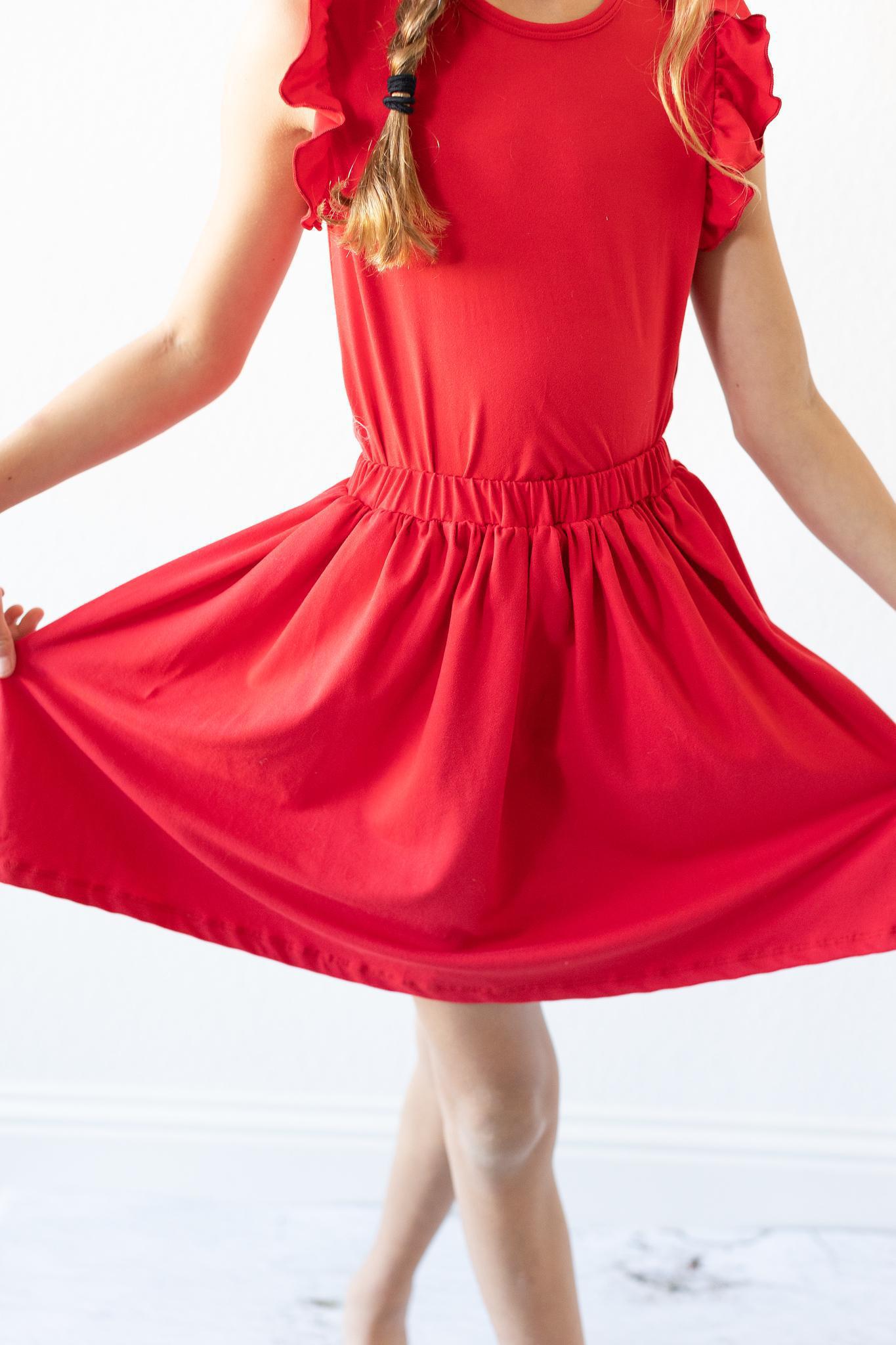 Red S/S Ruffle Tee Mila & Rose ®