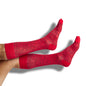 Red / Black Broken Stripe Dress Socks DeadSoxy