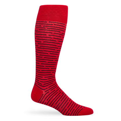 Red / Black Broken Stripe Dress Socks DeadSoxy