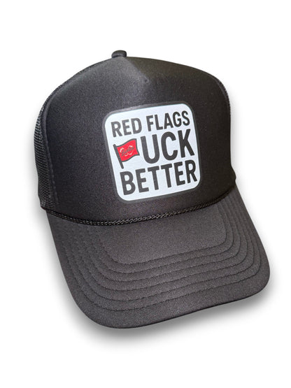 Red Flags Fuck Better Trucker Hat Luckless Outfitters