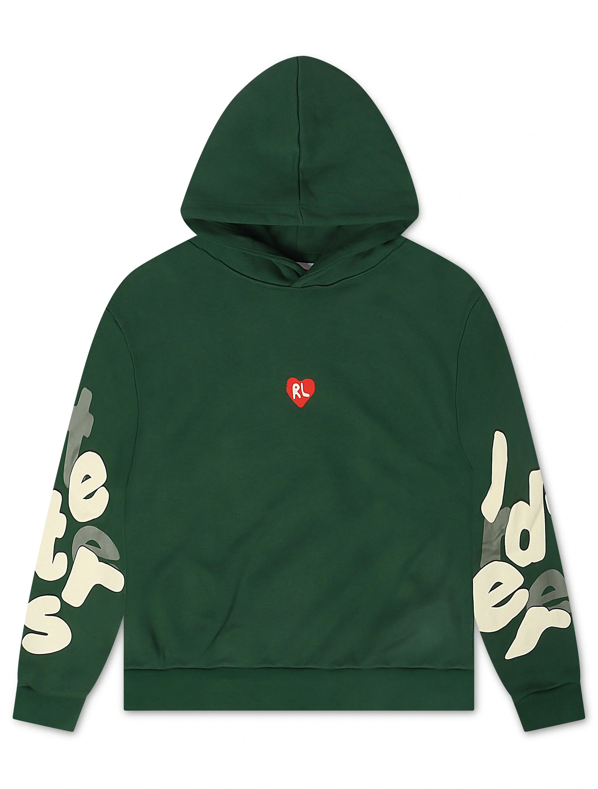 Red Letters Copy Me Scattered Hoodie - Green Denim Exchange