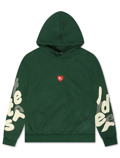 Red Letters Copy Me Scattered Hoodie - Green Denim Exchange