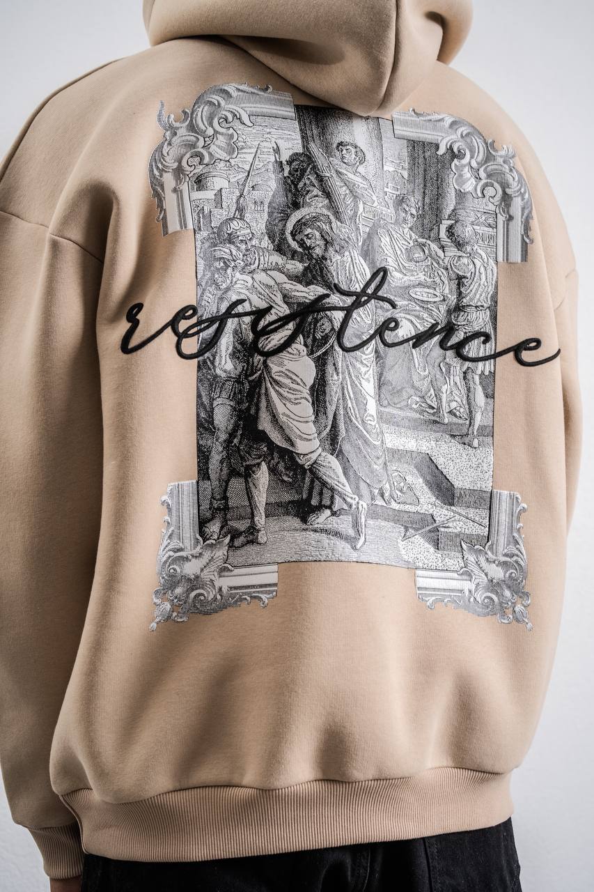 Resistance Embroidered Hoodie Sweatshirt Withinblack