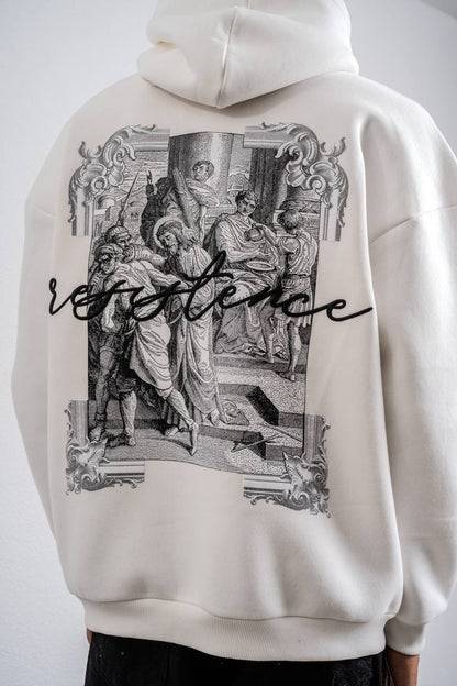Resistance Embroidered Hoodie Sweatshirt Withinblack