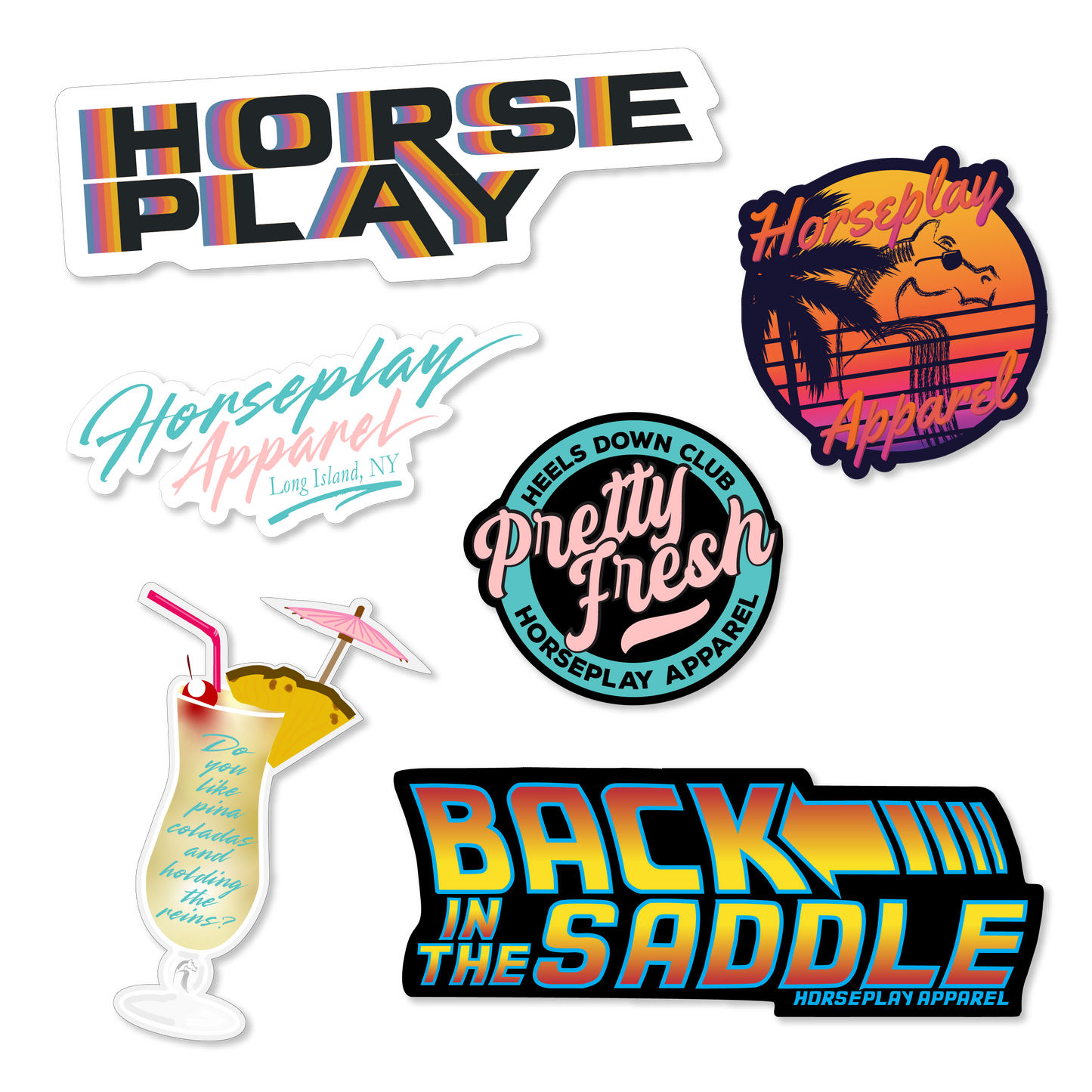 Retro Mega Sticker Pack Horseplay Apparel