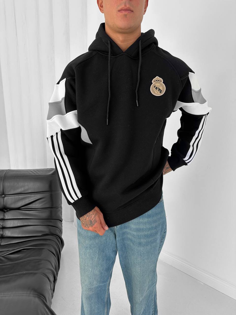 Real Madrid Hooded Oversized Sweatshirt - Stylish and Comfortable Withinblack