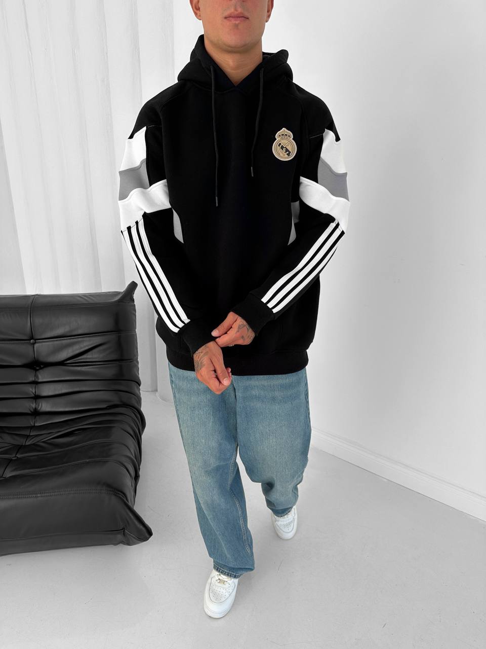 Real Madrid Hooded Oversized Sweatshirt - Stylish and Comfortable Withinblack