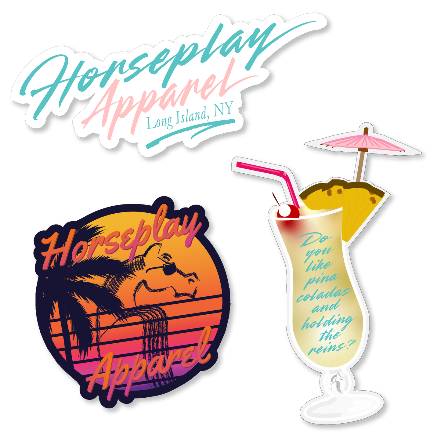 Retro Summer Sticker Pack Horseplay Apparel
