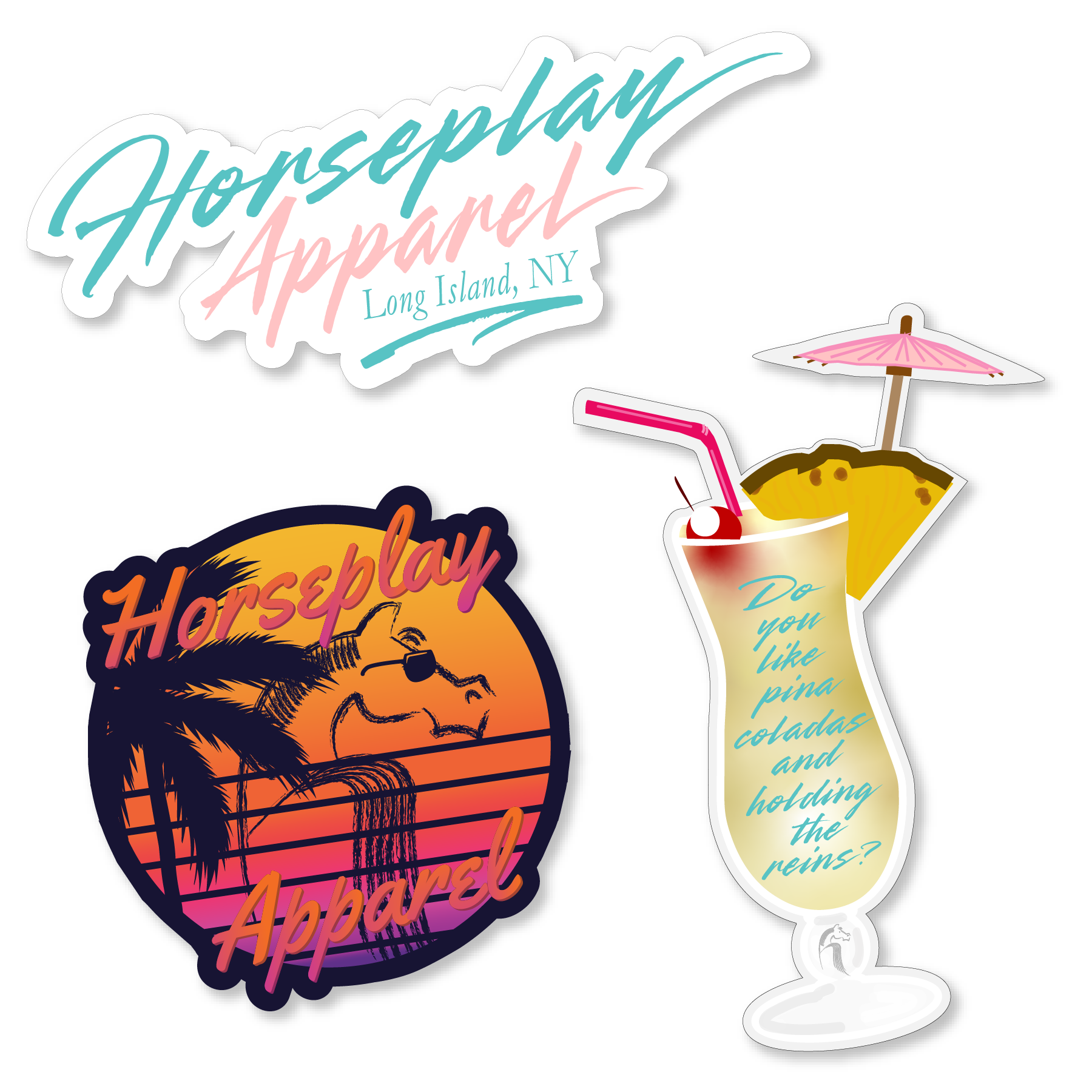Retro Summer Sticker Pack Horseplay Apparel