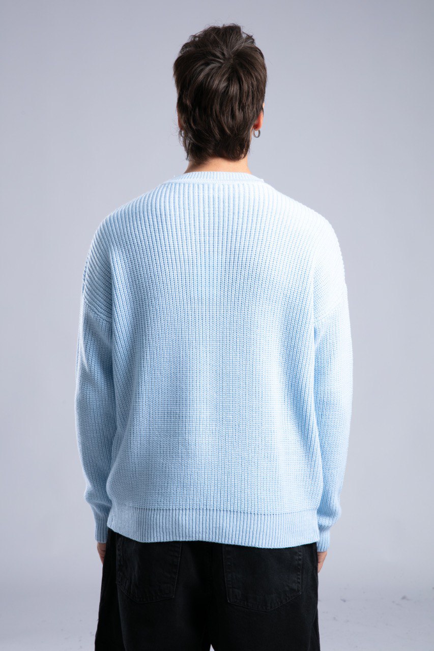 Ribbed Knit Crewneck Sweater – Oversize Unisex Pullover Withinblack