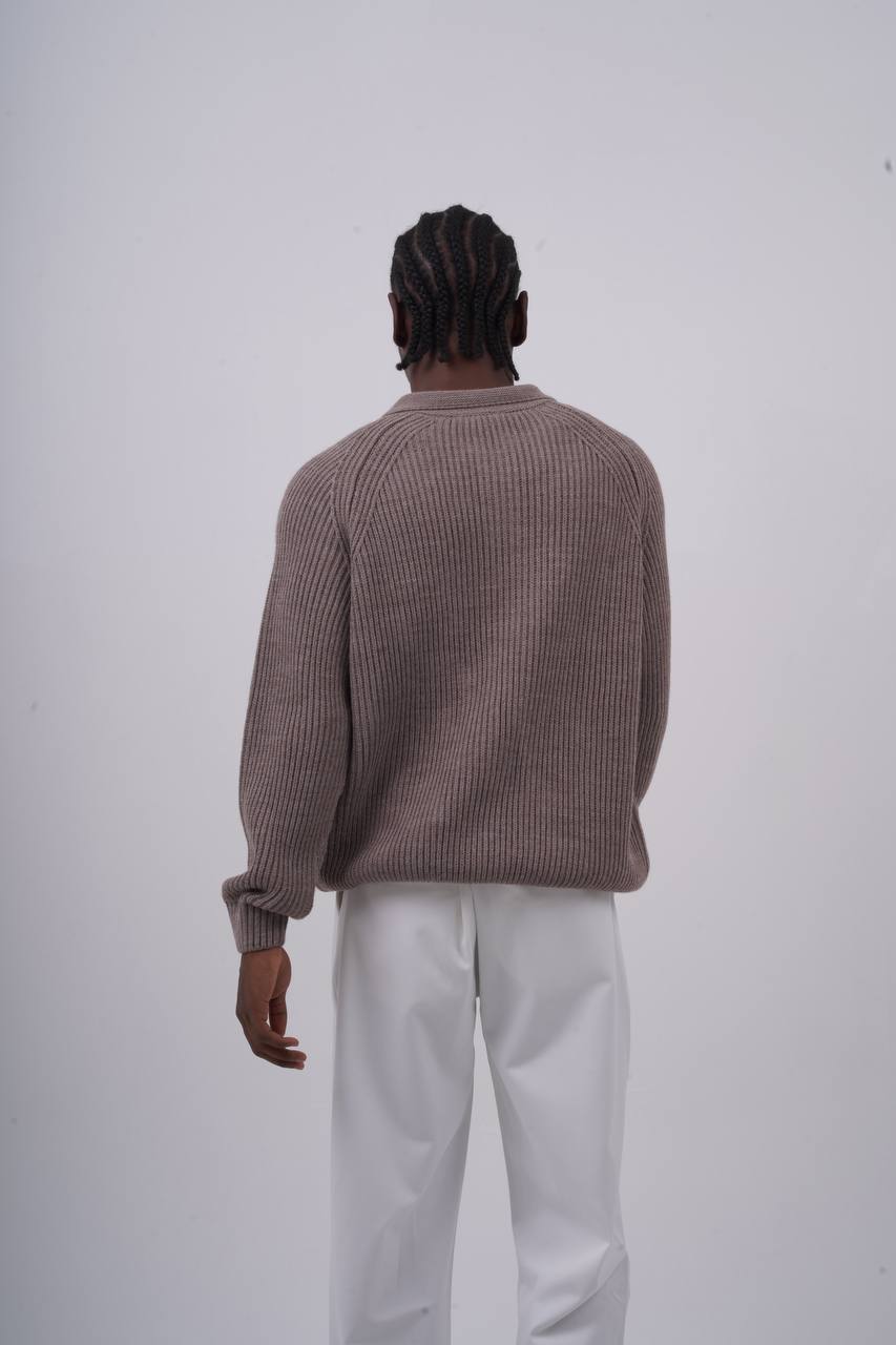 Ribbed Knit Half-Zip Sweater Withinblack