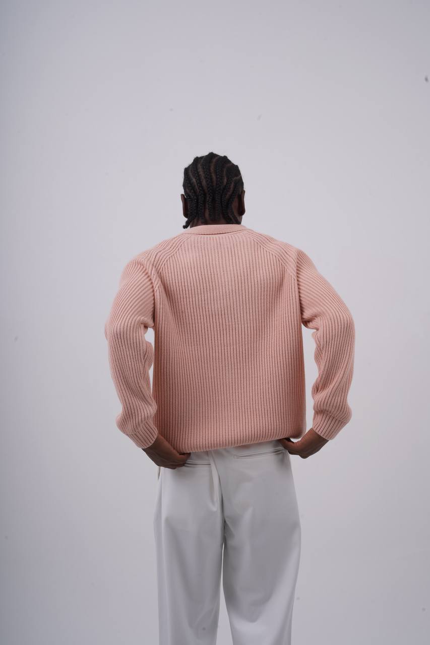 Ribbed Knit Half-Zip Sweater Withinblack