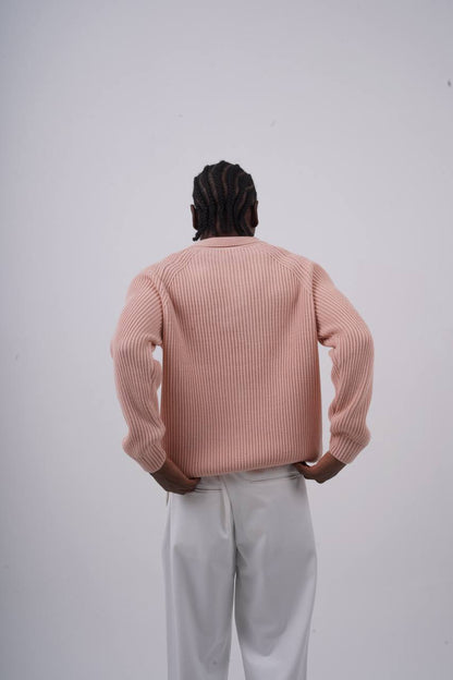 Ribbed Knit Half-Zip Sweater Withinblack