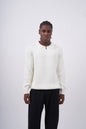 Ribbed Knit Half-Zip Sweater Withinblack