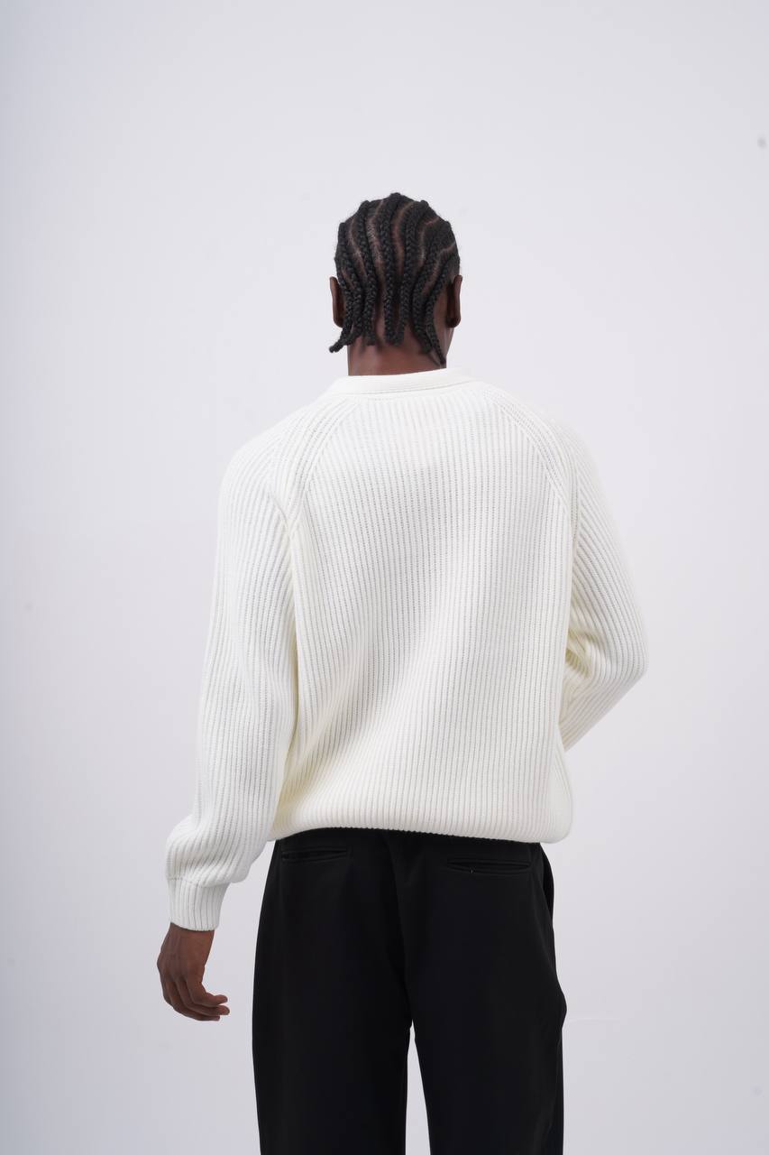 Ribbed Knit Half-Zip Sweater Withinblack