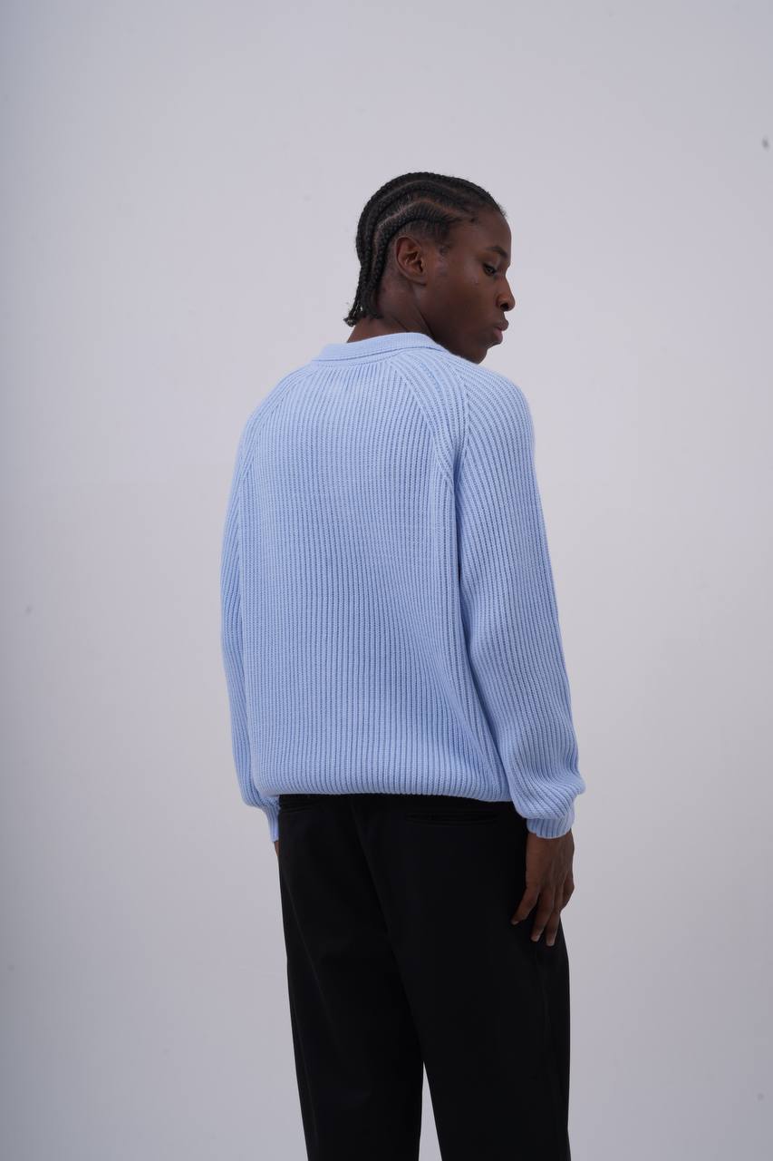 Ribbed Knit Half-Zip Sweater Withinblack