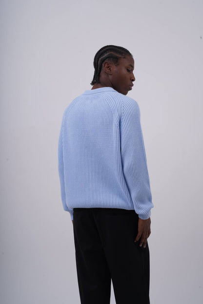 Ribbed Knit Half-Zip Sweater Withinblack