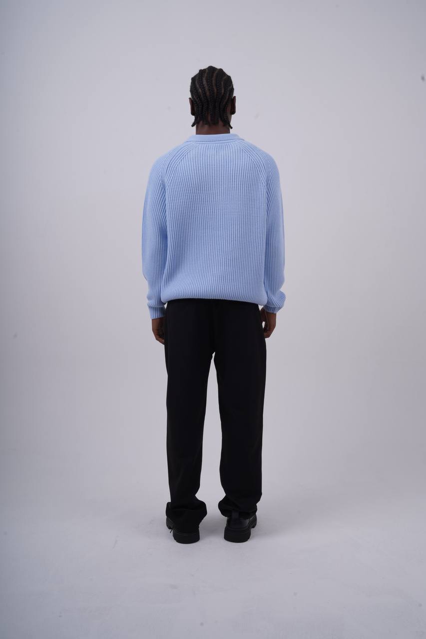 Ribbed Knit Half-Zip Sweater Withinblack