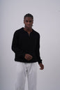 Ribbed Knit Half-Zip Sweater Withinblack