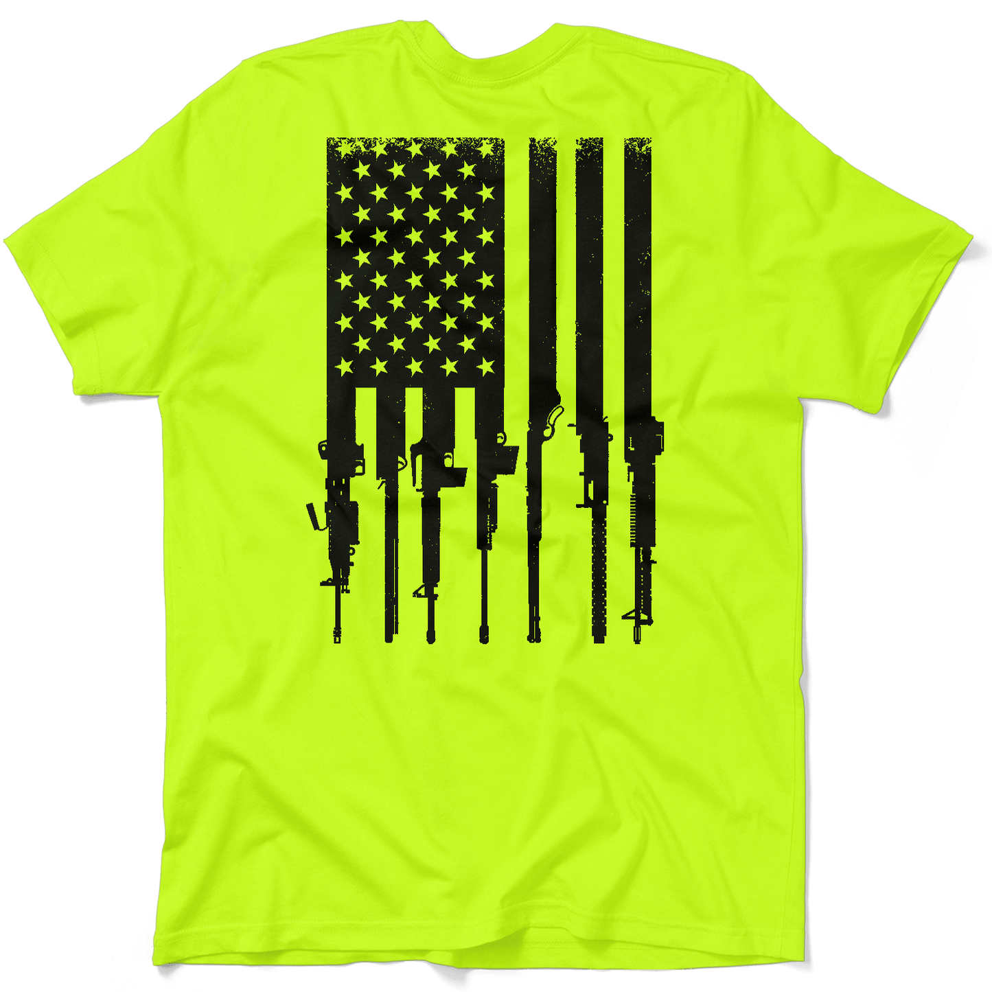 Rifle Flag - Safety Yellow T-Shirt Armed American Supply