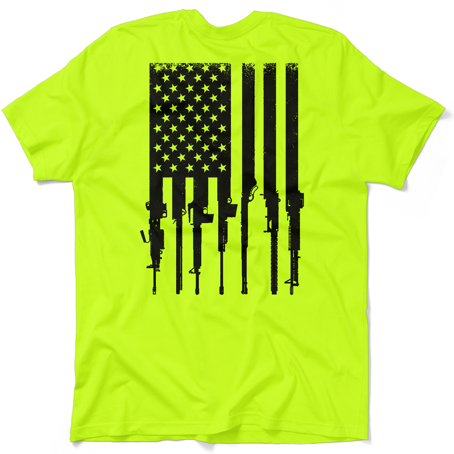Rifle Flag - Safety Yellow T-Shirt Armed American Supply