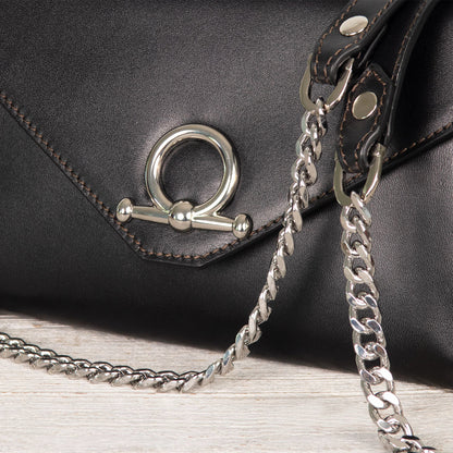 Del Mar - Horse Bit Crossbody Luxury Leather Handbag in Black Urban-Equestrian
