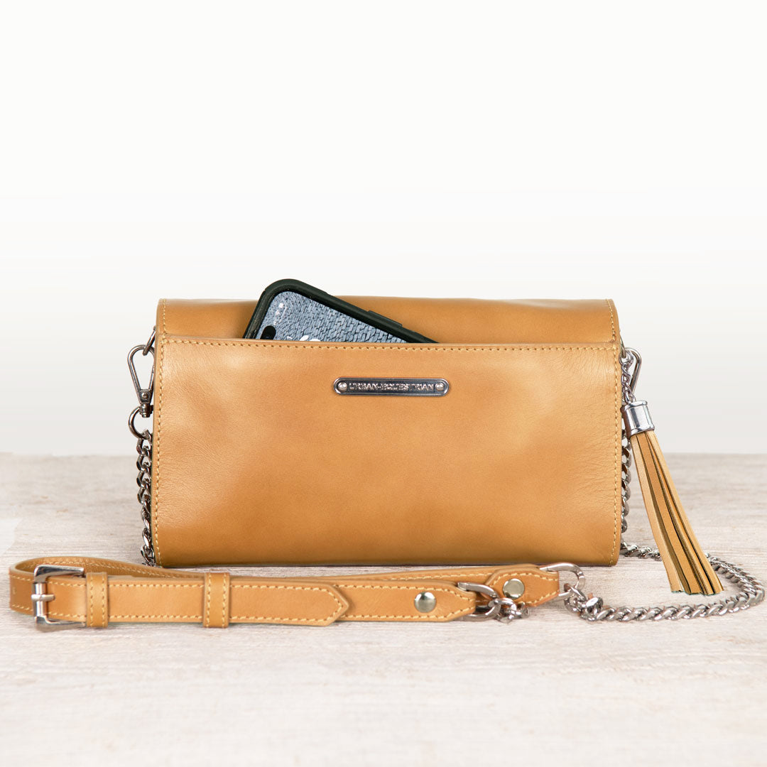Del Mar - Horse Bit Crossbody Luxury Leather Handbag in Caramel Urban-Equestrian