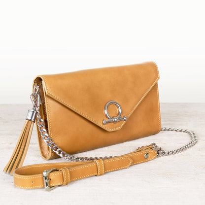 Del Mar - Horse Bit Crossbody Luxury Leather Handbag in Caramel Urban-Equestrian
