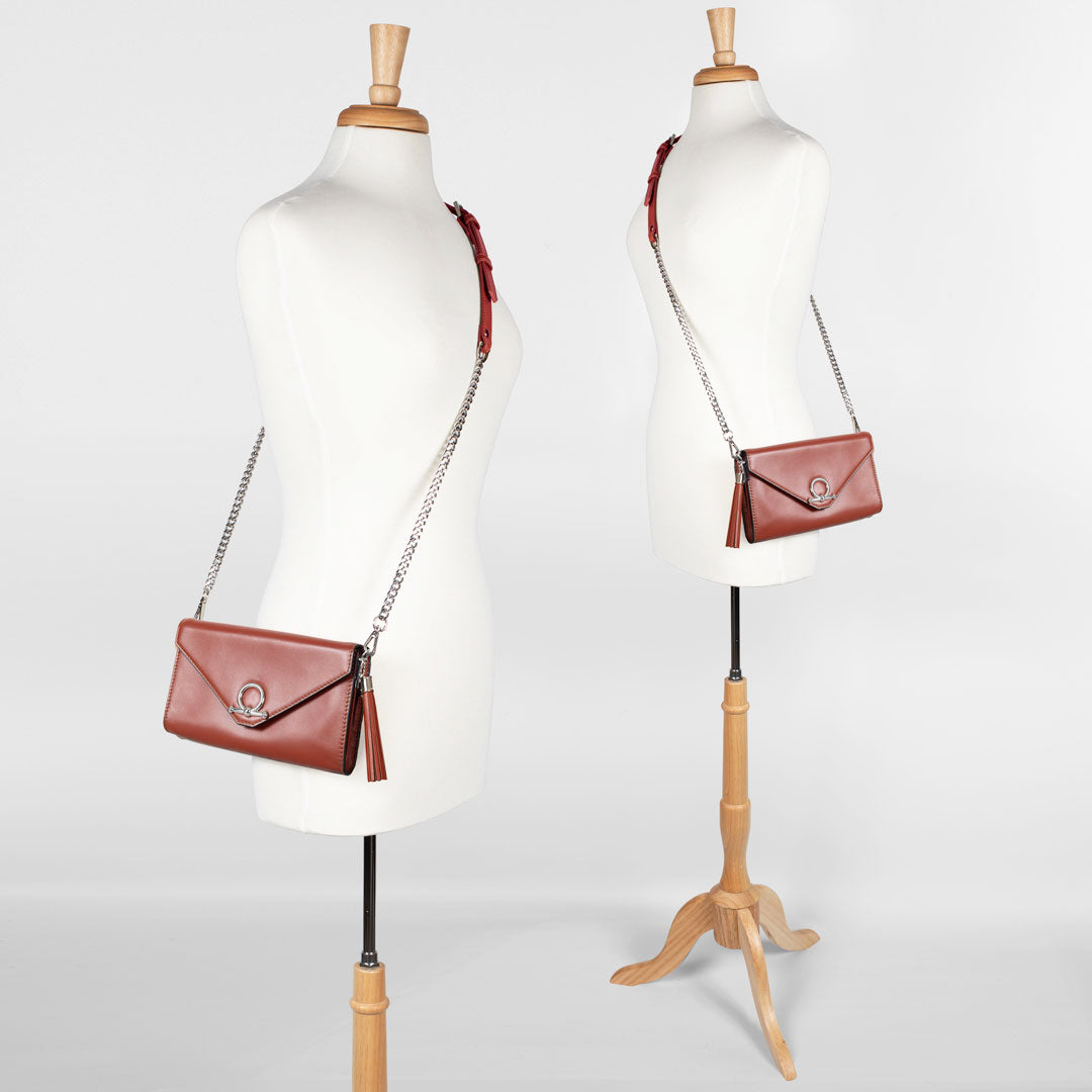 Del Mar - Horse Bit Crossbody Luxury Leather Handbag in Cognac Urban-Equestrian