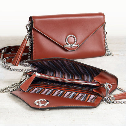 Del Mar - Horse Bit Crossbody Luxury Leather Handbag in Cognac Urban-Equestrian