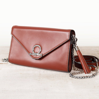 Del Mar - Horse Bit Crossbody Luxury Leather Handbag in Cognac Urban-Equestrian