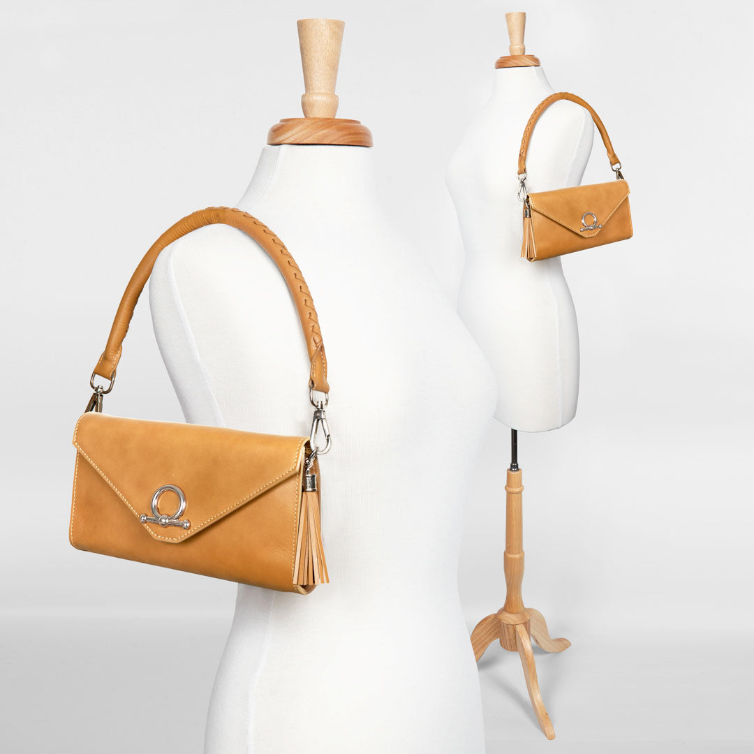 Del Mar - Horse Bit Crossbody Luxury Leather Handbag in Caramel Urban-Equestrian