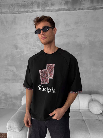 Rise kyrin Graphic Tee - Ethnic Carpet Print Shirt Withinblack