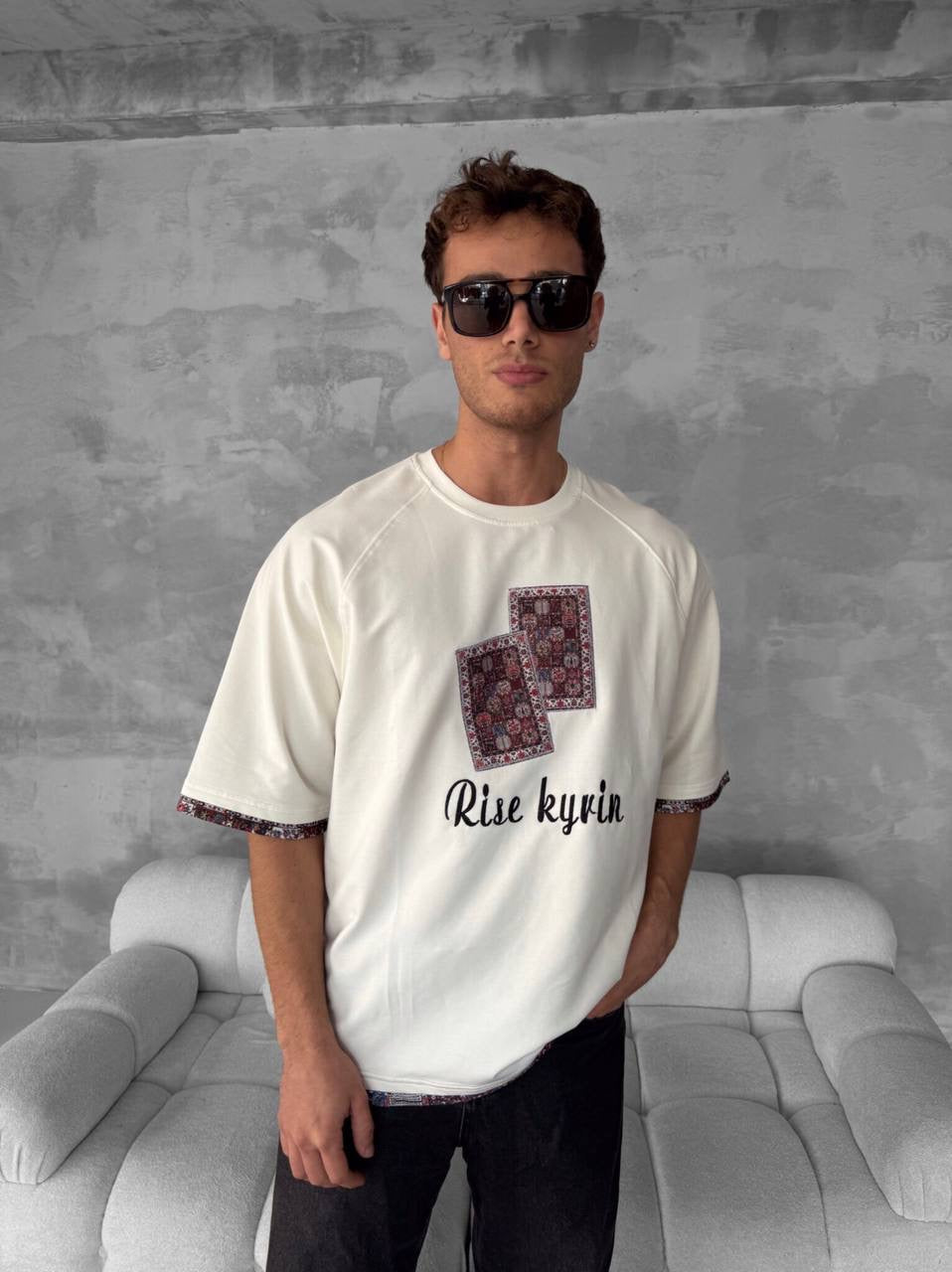 Rise kyrin Graphic Tee - Ethnic Carpet Print Shirt Withinblack
