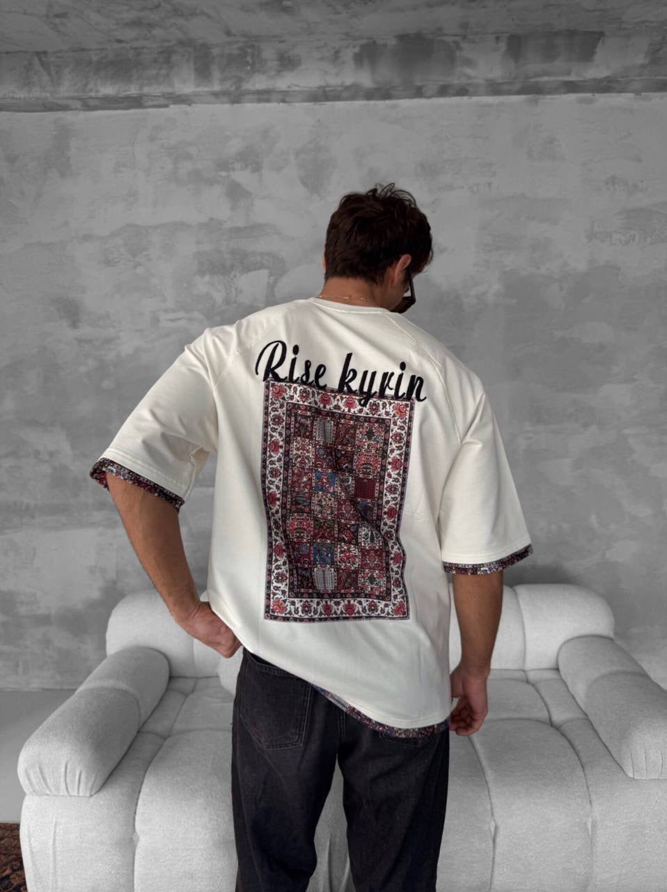 Rise kyrin Graphic Tee - Ethnic Carpet Print Shirt Withinblack