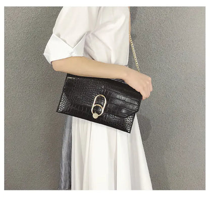 Fashionable Crocodile Pattern Women's Handbag and Crossbody