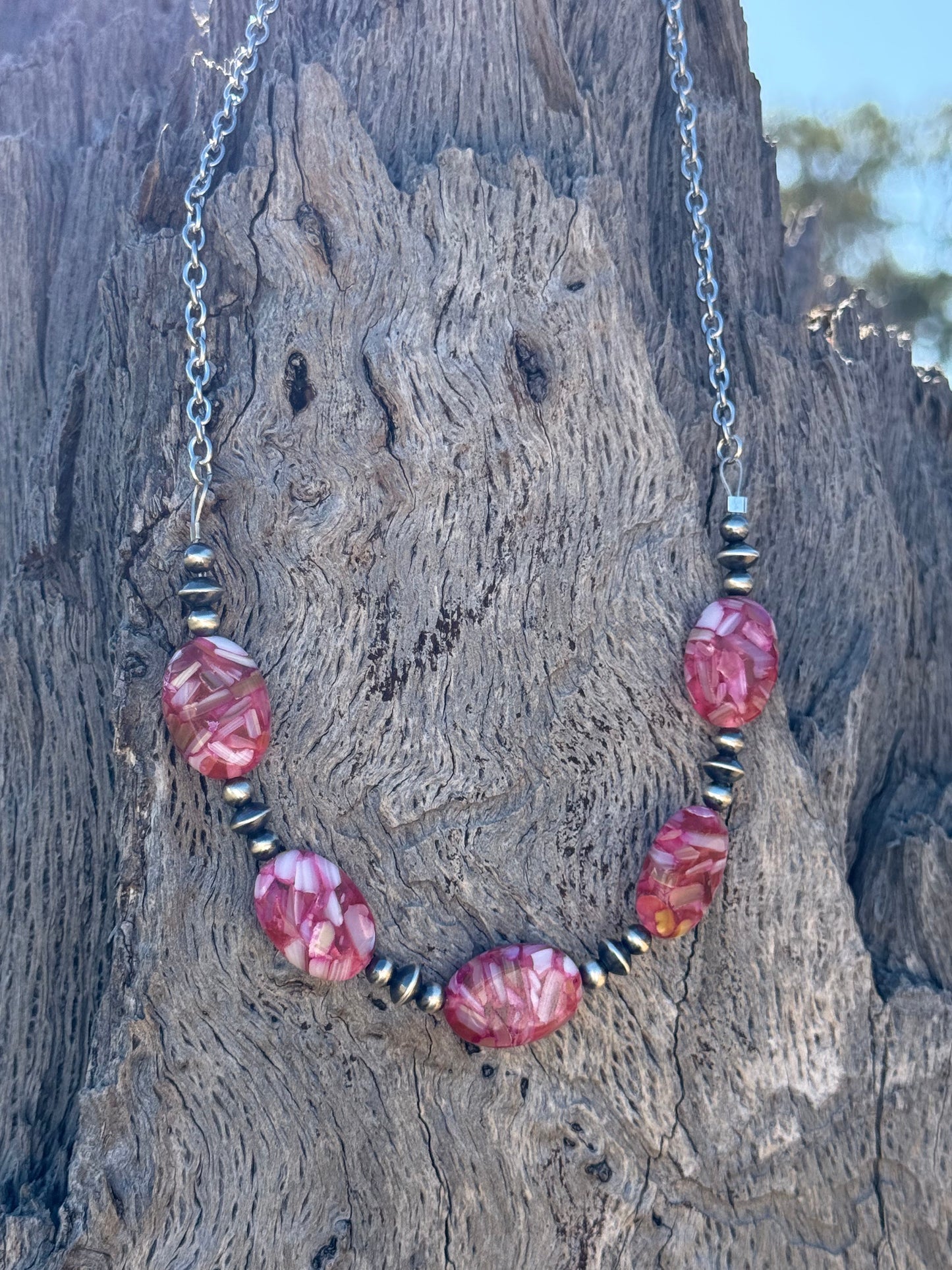 Rosewood Mosaic Beaded Chain Necklace Wild Junkie