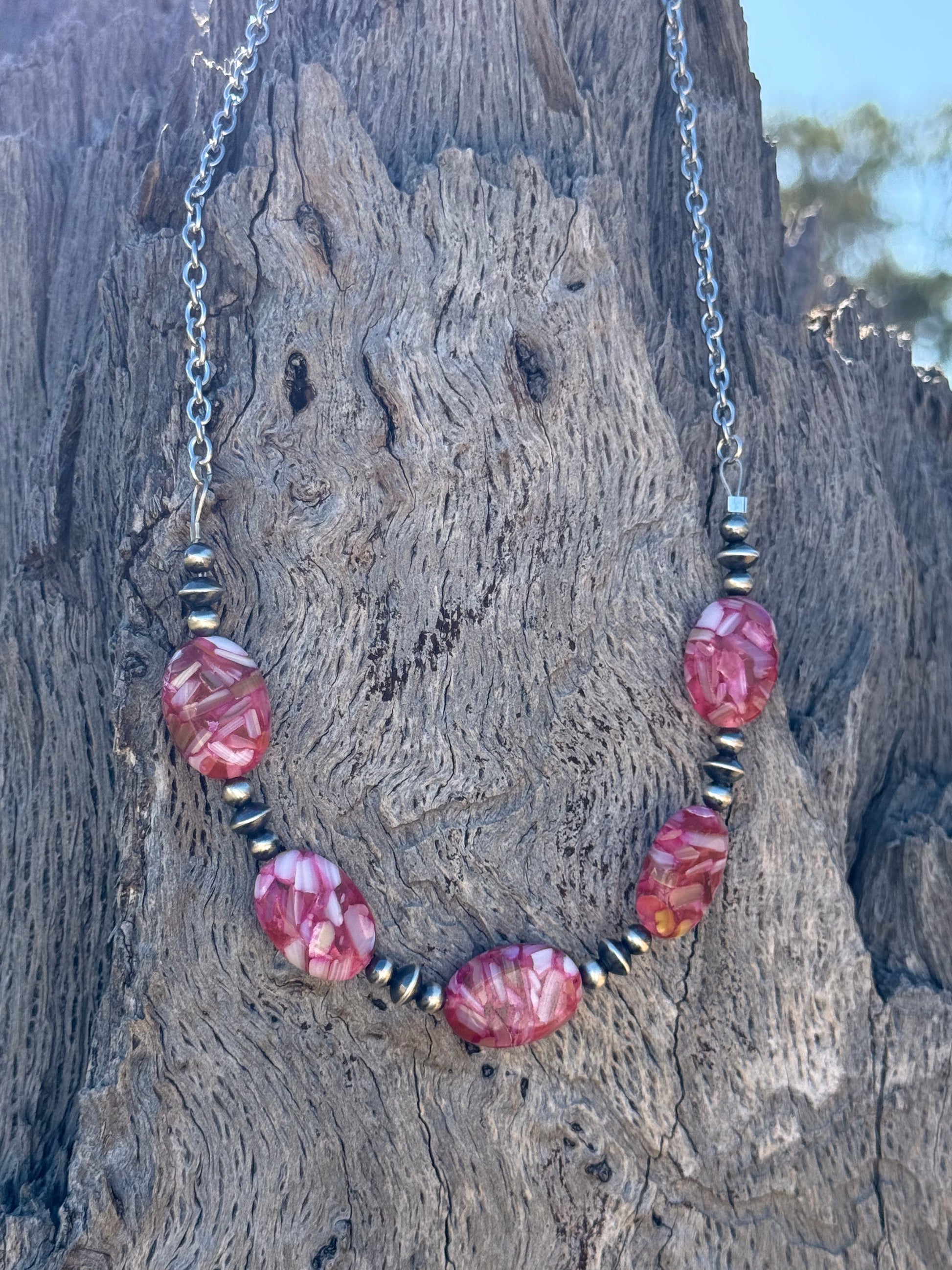 Rosewood Mosaic Beaded Chain Necklace Wild Junkie