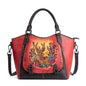 Vintage Deerskin Leather Handbag with Deer and Flower Artwork Country in My Heart