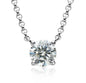 14K Gold Round Cubic Zirconia Solitaire Pendant. Diamond Veneer 635P100Mk