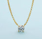 14K Gold Round Cubic Zirconia Solitaire Pendant. Diamond Veneer 635P100Mk