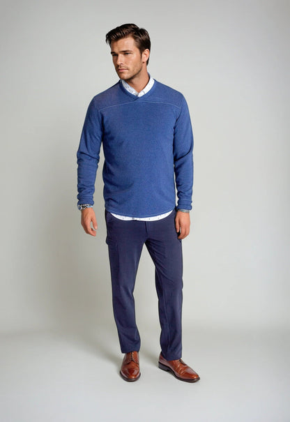 Rugvee Pullover V-Neck Sweatshirt - Tokyo Blue Buki