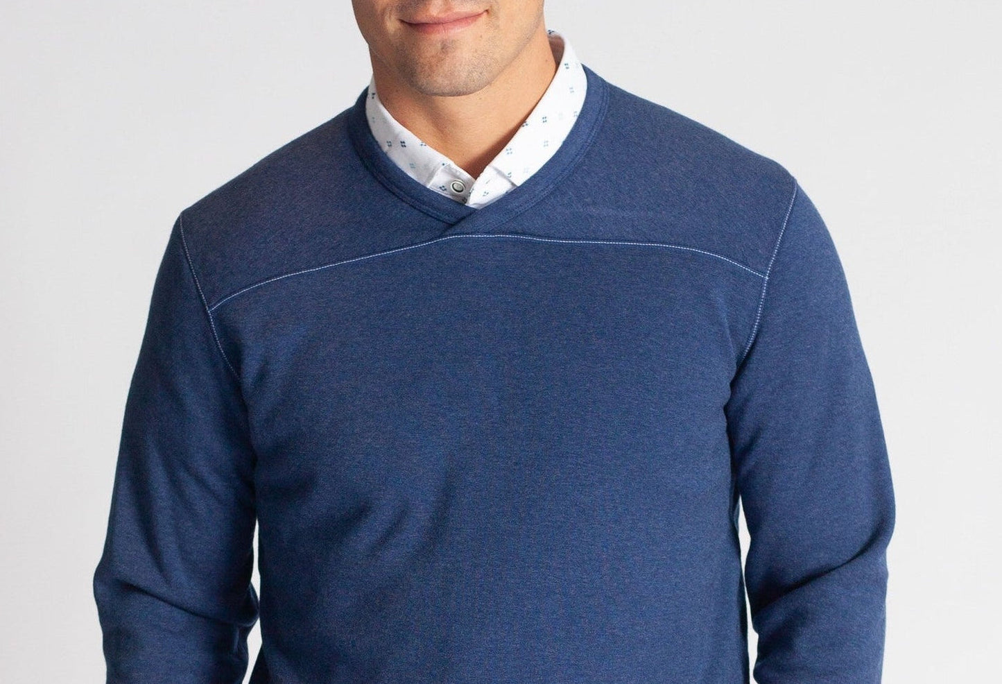 Rugvee Pullover V-Neck Sweatshirt - Tokyo Blue Buki