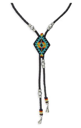 Rustic Charm Leather Beaded Necklace Country in My Heart