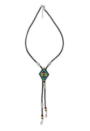 Rustic Charm Leather Beaded Necklace Country in My Heart
