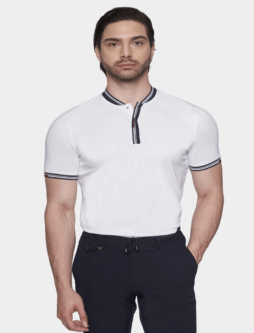 TheMercerized Cotton Polo (Admiral White) Bright Moons